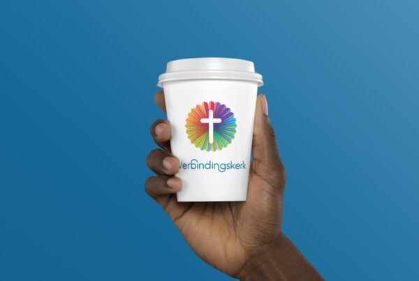 Branded coffee cup with logo print for a church.